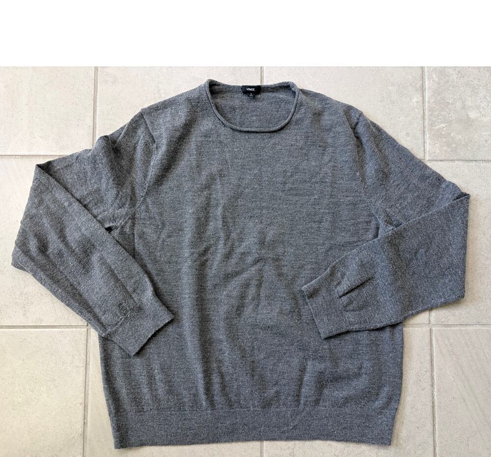 Vince Gray Crewneck Knit Sweater Size XL